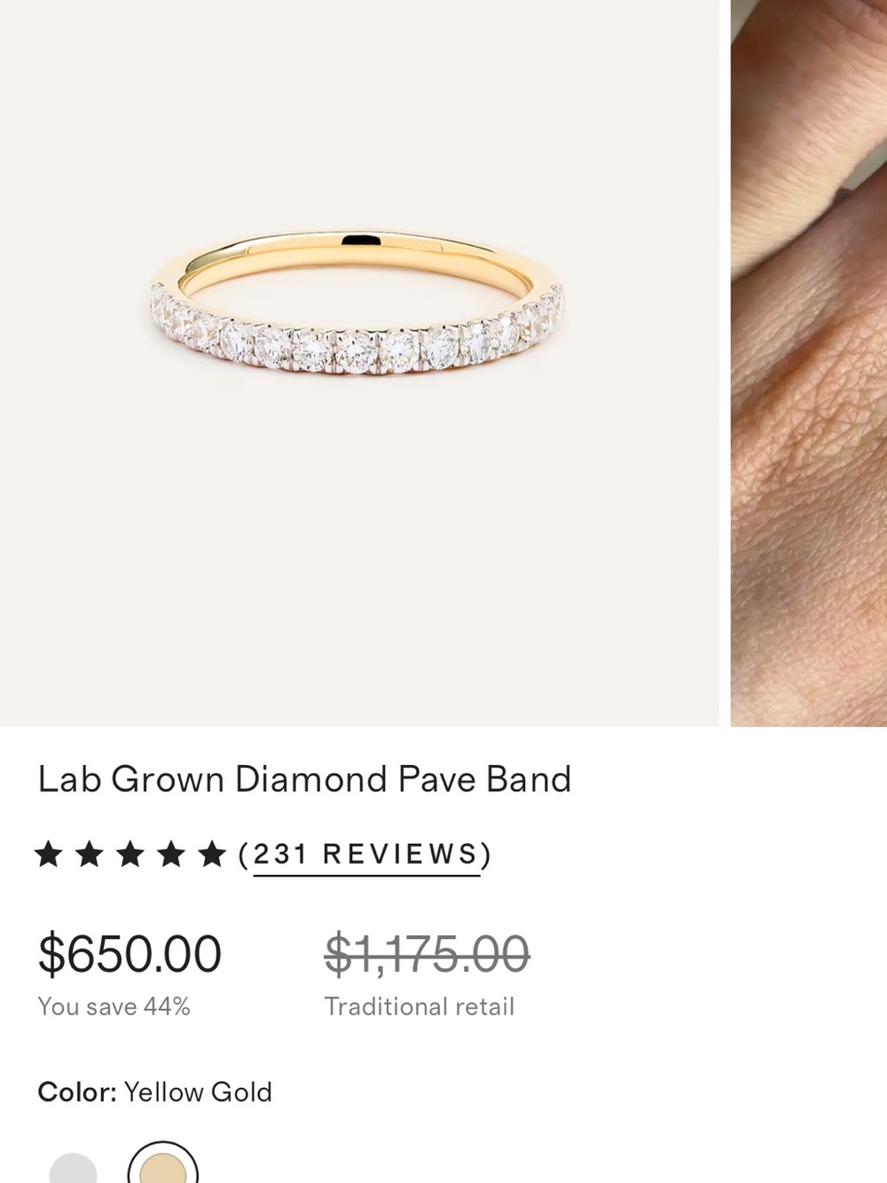 Swarovski Yellow Gold Pavé Diamond Band